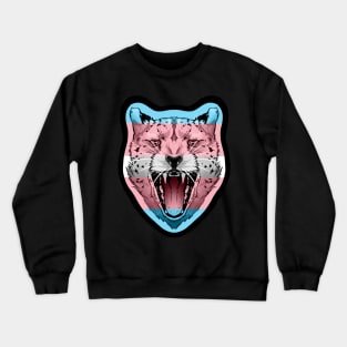 illustrated CHEETAH PRIDE series (trans pride flag) Crewneck Sweatshirt